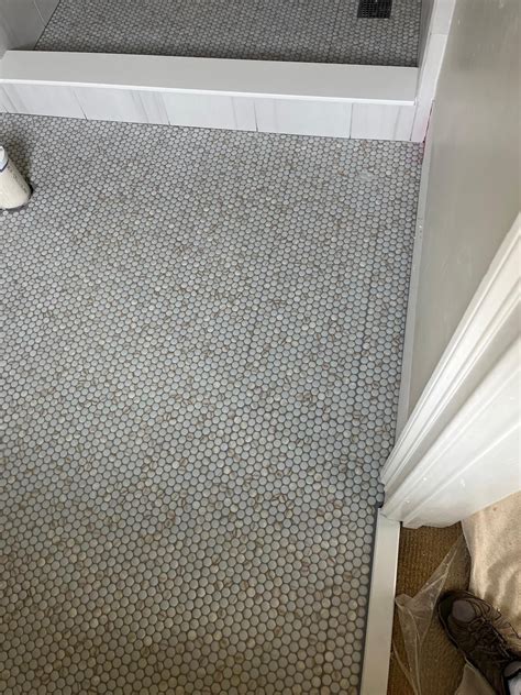 Penny Tile Installation : r/Tile