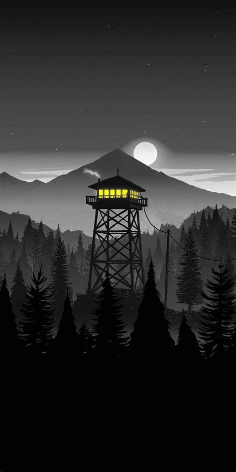 Firewatch Night iPhone Wallpaper | Landscape wallpaper, Minimalist ...