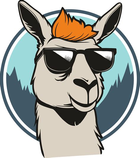 Funny llama in sunglasses clipart 23754439 Vector Art at Vecteezy