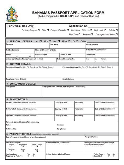 Passport Application Form Fillable Pdf - Printable Forms Free Online