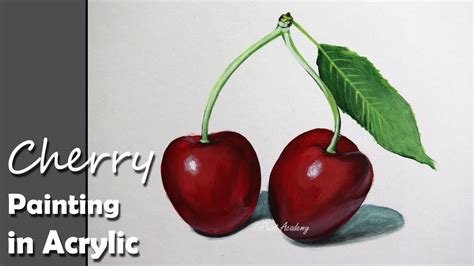 How to Paint cherries in Acrylic - YouTube