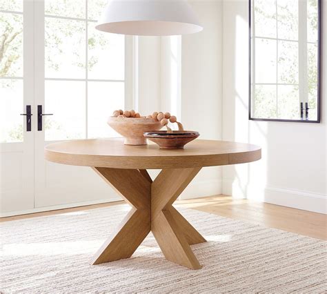 Modern Farmhouse Round Pedestal Extending Dining Table | Pottery Barn