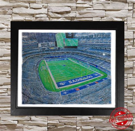 Dallas Cowboys Stadium Artwork Art Print Att Stadium Wall Art Poster ...