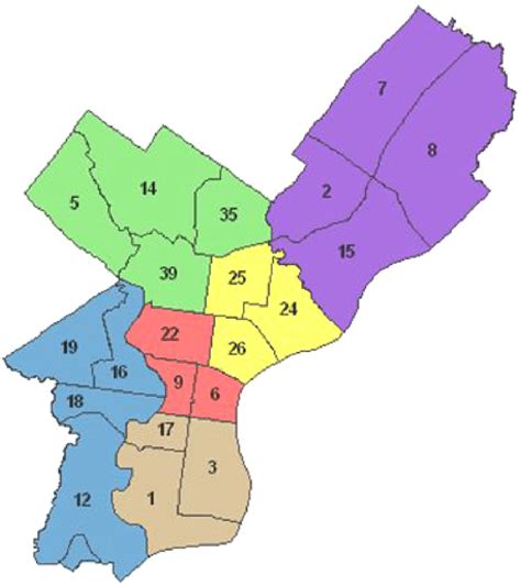 Map of r ¼ 21 police districts in Philadelphia, PA. | Download ...