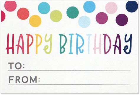 Happy Birthday to from Sticker for Gift Tag Labels - Birthday Present ...