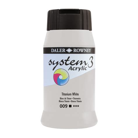 HE233642 - DALER-ROWNEY System3 Acrylic Paint - Titanium White - 500ml ...