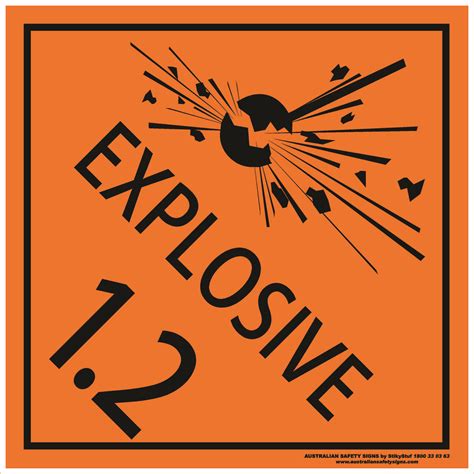 CLASS 1 - EXPLOSIVE 1.2 | Discount Safety Signs New Zealand