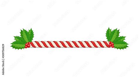 Candy Cane Line Border Divider For Christmas Design. xmas twisted ...