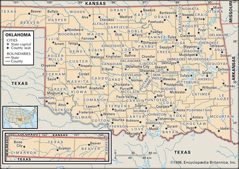 State and County Maps of Oklahoma