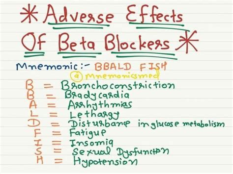 Adverse effects of beta blockers - MEDizzy