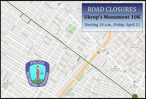 What streets will be closed for the Monument Avenue 10K?