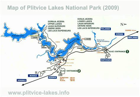 Maps of Plitvice Lakes National Park - Plitvice-Lakes.info