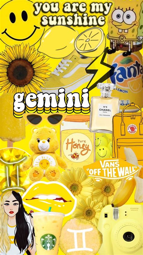 Download Gemini Zodiac Yellow Aesthetic Wallpaper | Wallpapers.com