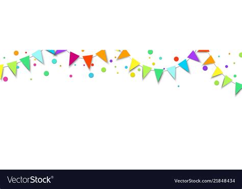 White holiday banner with colorful flags and Vector Image