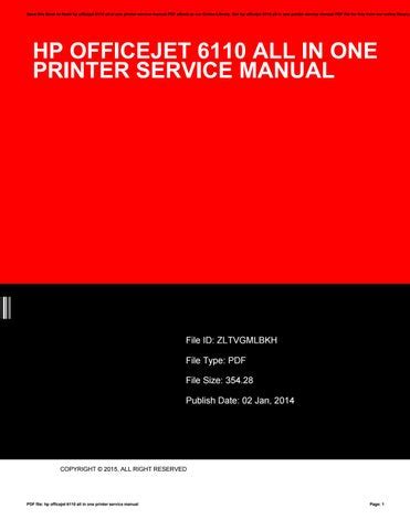 Hp officejet 6110 all in one printer service manual by JohnSewell1874 ...