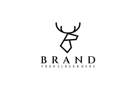 Premium Vector | Deer logo design with minimalist line art style