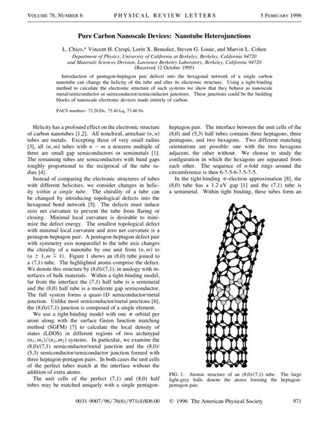 (PDF) Pure Carbon Nanoscale Devices: Nanotube Heterojunctions