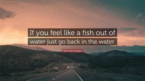 Tamerlan Kuzgov Quote: “If you feel like a fish out of water just go ...