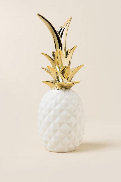 Bloomingville - White and Gold Pineapple | Decoración de unas ...