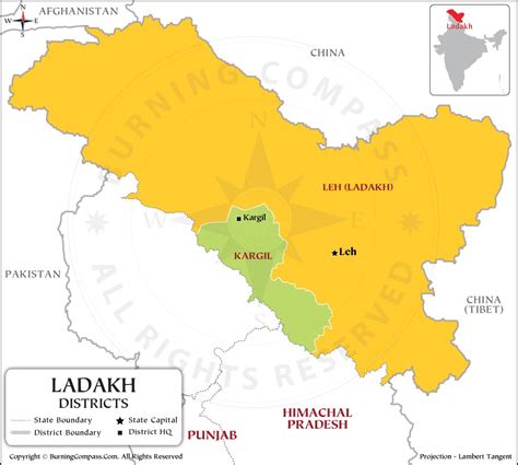 Ladakh India Map Area