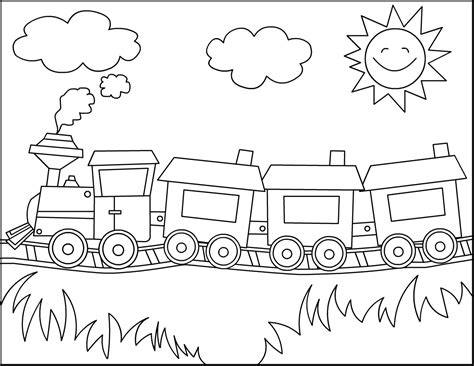 Train Coloring Page Printable