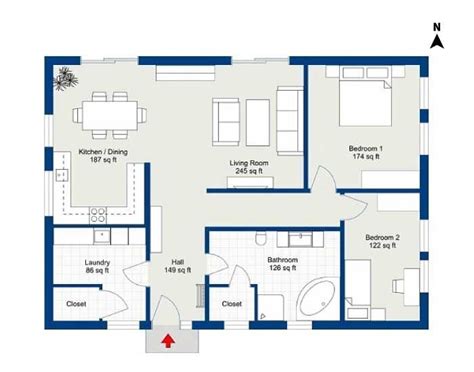 Sample floor plan image with the specification of different room sizes ...