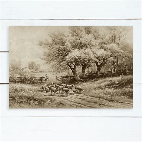 Vintage Inspired Farm Scene Canvas Wall Art | Antique Farmhouse