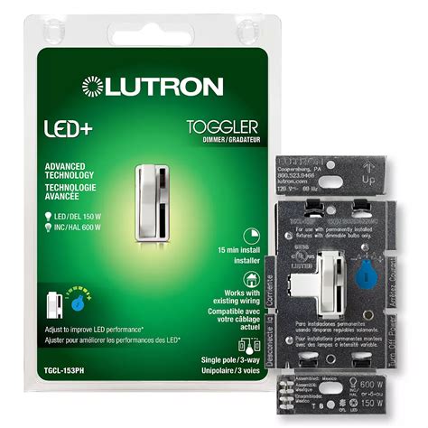 Lutron Toggler LED+ Dimmer Switch for Dimmable LED/Halogen/Incandescent ...