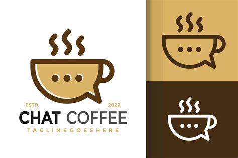 Chat Coffee Logo Design, brand identity logos vector, modern logo, Logo ...