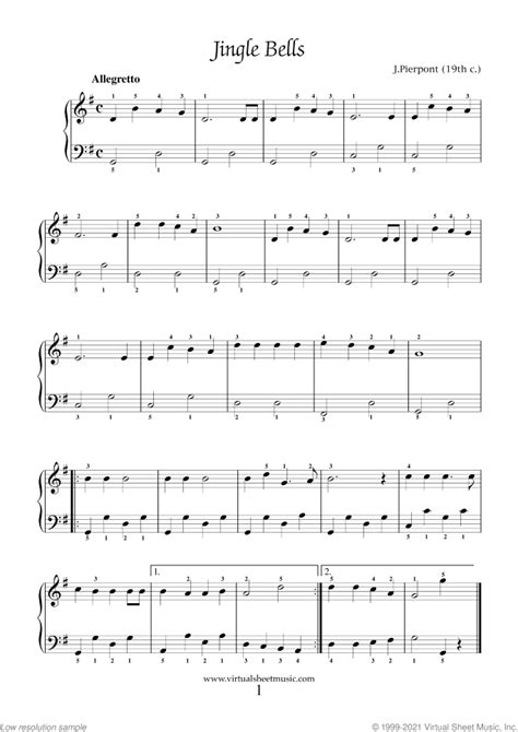 Very Easy Christmas Piano Sheet Music Songs, Printable (PDF)