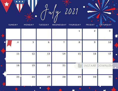 July Printable Calendar