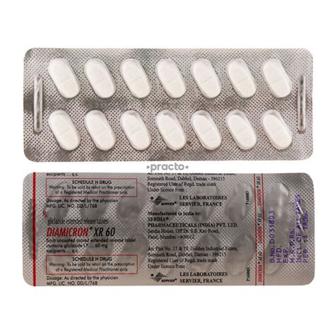 Diamicron 60 MG Tablet XR - Uses, Dosage, Side Effects, Price ...