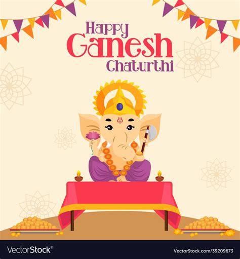 Banner design of happy ganesh chaturthi Royalty Free Vector