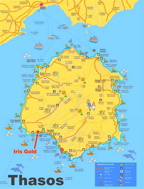 Thasos sightseeing map - Ontheworldmap.com