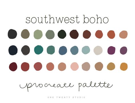 Southwest Boho Procreate Color Palette, Procreate Palette, Procreate ...