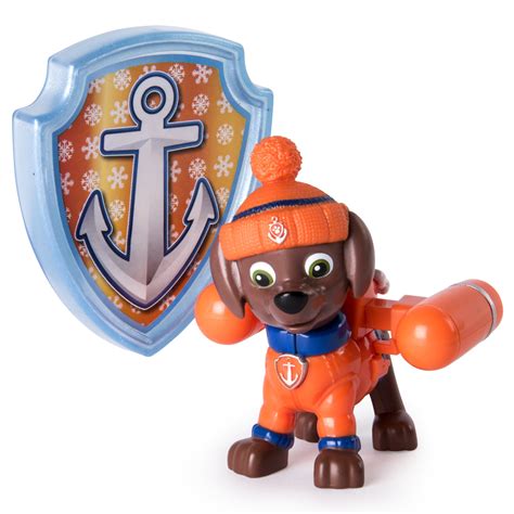 Paw Patrol Snow Rescue Zuma Action Figure with Transforming Pup Pack ...