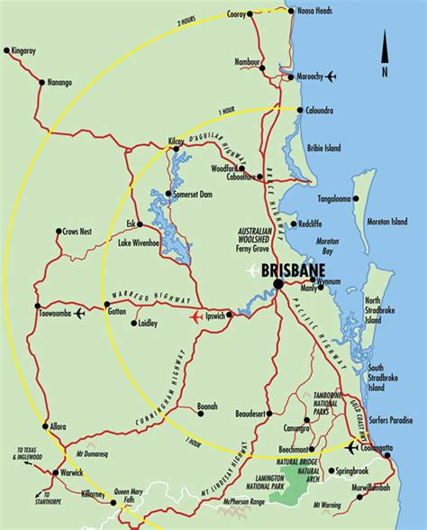 Map of Brisbane & South East Queensland - Brisbane Australia