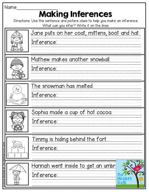 Inference Questions Worksheets