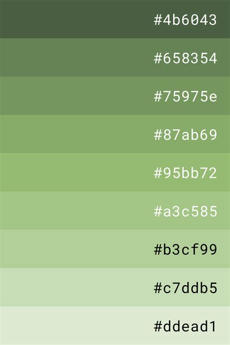 Green color palette | Hex color palette, Green colour palette, Green ...