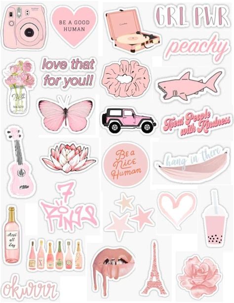 'Peach Pink Sticker Pack' Sticker by Lauren53103 | Printable stickers ...