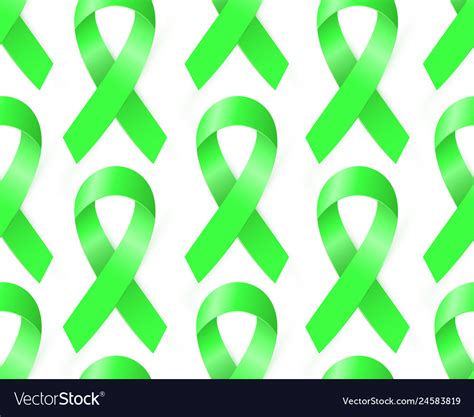 3d green awareness ribbon seamless pattern Vector Image