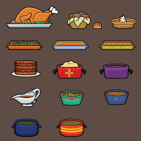 Thanksgiving Food Pack 3587924 Vector Art at Vecteezy