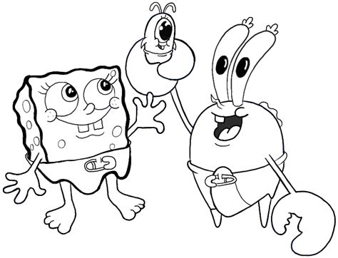 Gambar Draw Baby Spongebob Krabs Plankton Squarepants Gambar Doodle di ...