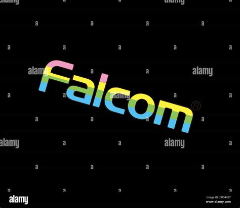 Nihon Falcom, rotated logo, black background B Stock Photo - Alamy