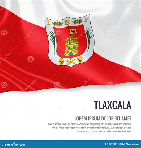 Mexican State Tlaxcala Flag. Stock Illustration - Illustration of flag ...