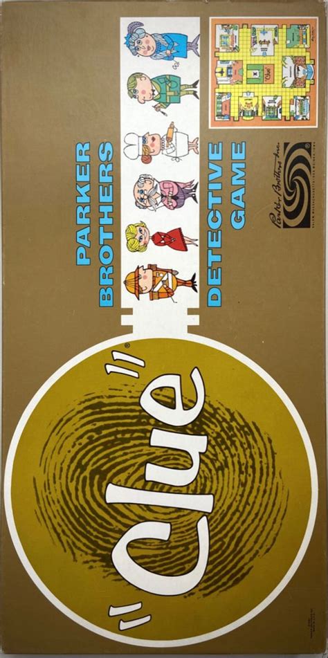 Parker Brothers, ‘Clue’ version design from 1963. | Detective game ...