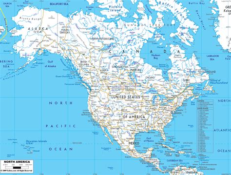 Detailed Clear Large Road Map of North America - Ezilon Maps