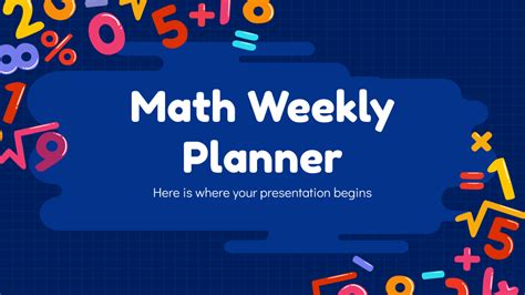 Organiza tus tareas de matemáticas con este planificador semanal para ...