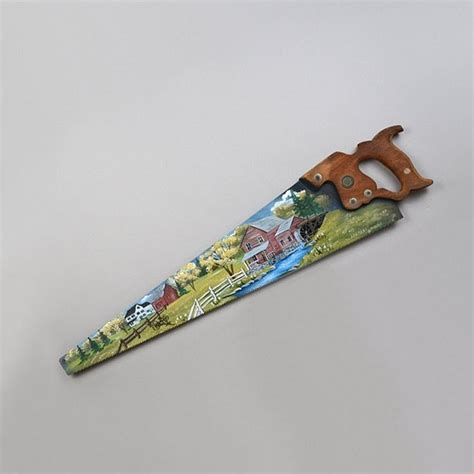 Painted Handsaw Painted Saw Blade Antique Disston Saw