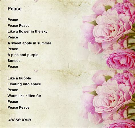 Peace - Peace Poem by Jesse love